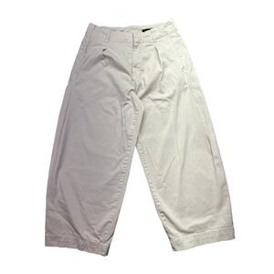Rag & Bone Cropped Wide Leg Pants Pleated Beige‎ Sz 2 Ballon Gorpcore Fits 28"